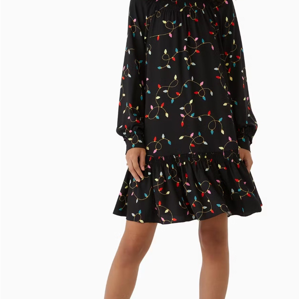 Kate Spade Black Dress with Colorful Light Pattern